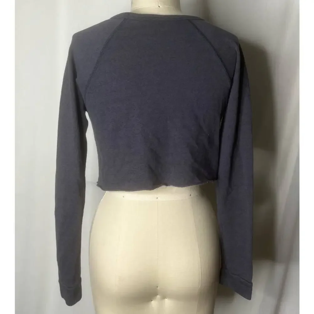 Obey OG Cheetah Print Cropped Grey Sweatshirt Small